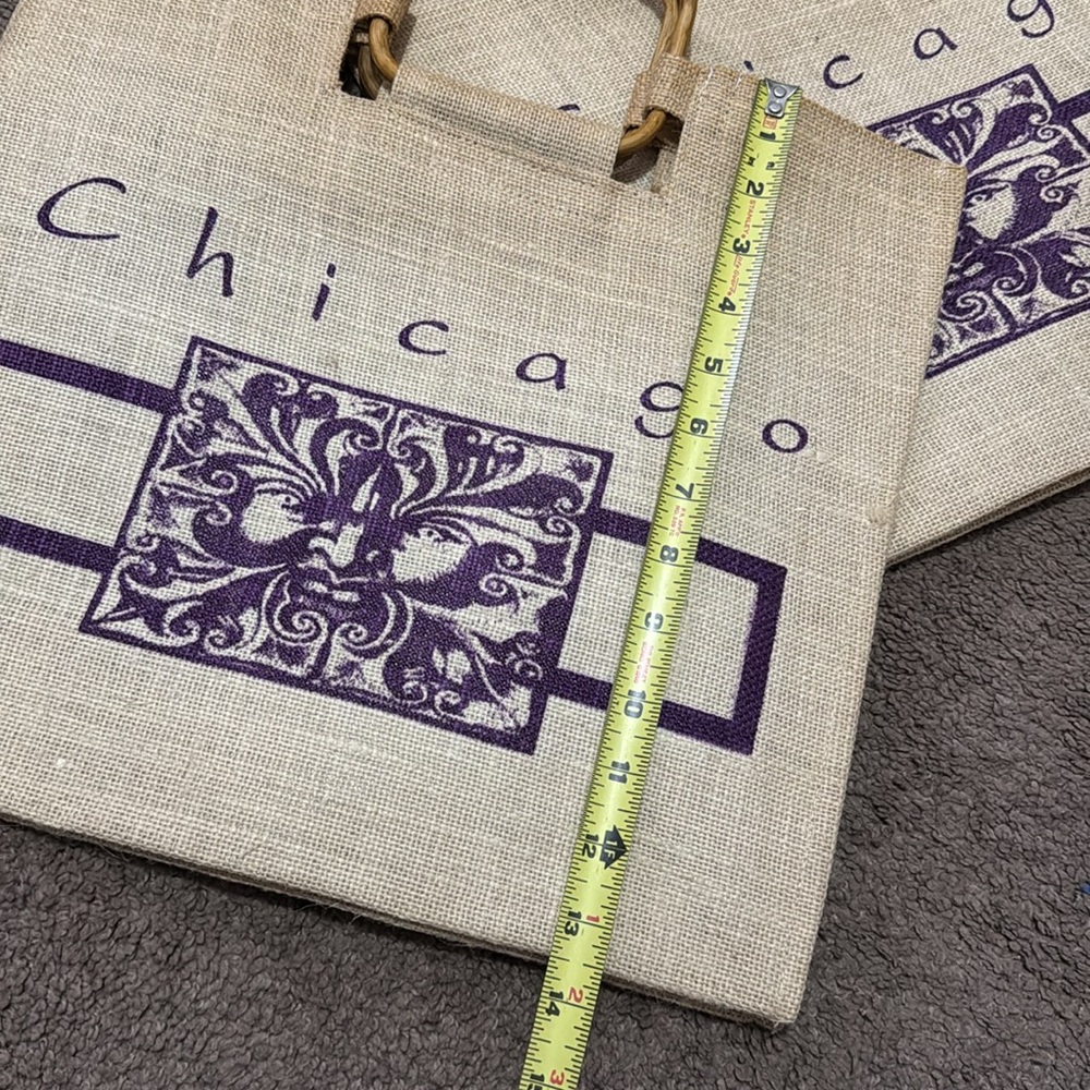 Unused “Chicago” Merchandise Marr Bamboo Handle Totes-Woven Fiber-Discoloration - Picture 12 of 16